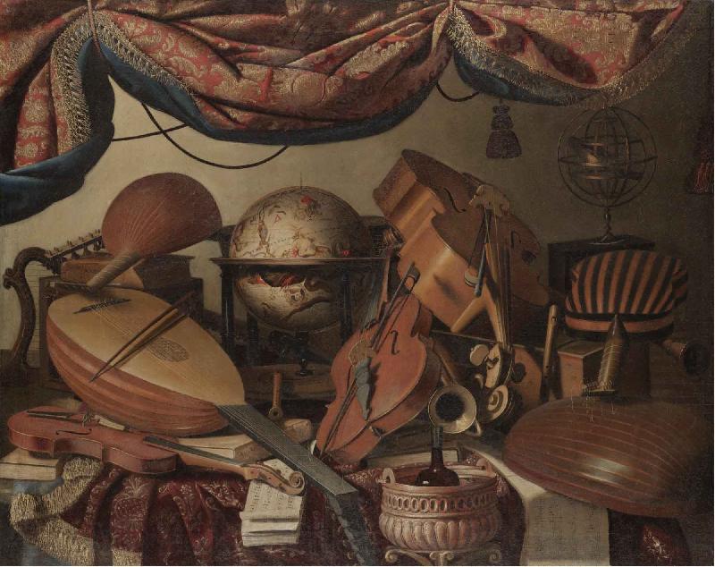 Bartolomeo Bettera A Still Life with Musical Instuments including a Viola Germany oil painting art